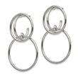 Stainless Steel Polished Interlocking Circles Post Dangle Earrings