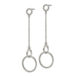 Stainless Steel Polished Circle Post Dangle Earrings
