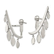 Stainless Steel Polished Front and Back Bar with Dangles Post Earrings