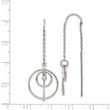 Stainless Steel Polished Threader Circle Dangle Earrings