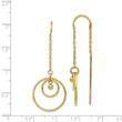 Stainless Steel Polished Yellow IP-plated Threader Circle Dangle Earrings