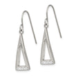 Stainless Steel Polished w/ Preciosa Crystal Shepherd Hook Dangle Earrings