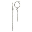 Stainless Steel Polished Long and Short Chain Dangle Hoop Earrings
