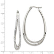 Stainless Steel Polished w/Preciosa Crystal In & Out Twisted Hoop Earrings