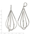 Stainless Steel Polished Dangle Leverback Earrings