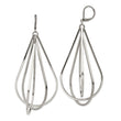 Stainless Steel Polished Dangle Leverback Earrings