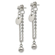 Stainless Steel Polished Chain Front and Back Post Dangle Earrings