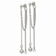 Stainless Steel Polished Multi Chain Front and Back Post Dangle Earrings
