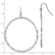 Stainless Steel Polished Hoop Dangle Shepherd Hook Earrings