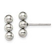 Stainless Steel Polished 3 Ball Post Earrings