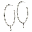 Stainless Steel Polished with Dangle Post Hoop Earrings