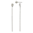 Stainless Steel Polished Bar Front & Back Post Dangle Earrings