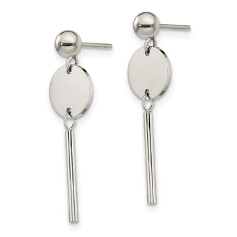 Stainless Steel Polished Post Dangle Earrings