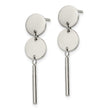 Stainless Steel Polished Discs Post Dangle Earrings