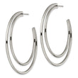 Stainless Steel Polished Post Hoop Earrings