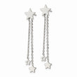 Stainless Steel Polished Stars Post Dangle Earrings