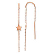 Stainless Steel Polished Rose IP-plated Star Threader Earrings