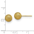 Stainless Steel Polished Laser cut Yellow IP-plated 8mm Ball Post Earrings