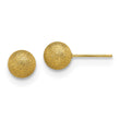 Stainless Steel Polished Laser cut Yellow IP-plated 8mm Ball Post Earrings