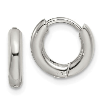 Stainless Steel Polished 2.5mm Hinged Hoop Earrings