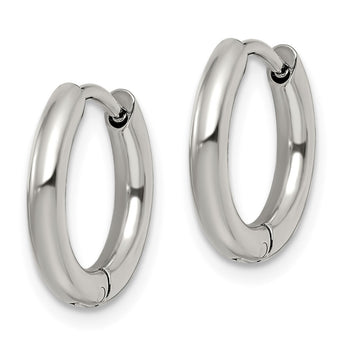 Stainless Steel Polished 2.5mm Hinged Hoop Earrings