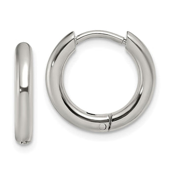 Stainless Steel Polished 2.5mm Hinged Hoop Earrings