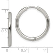 Stainless Steel Polished 2.5mm Hinged Hoop Earrings