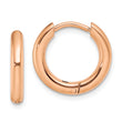 Stainless Steel Polished Rose IP-plated 2.5mm Hinged Hoop Earrings