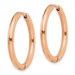 Stainless Steel Polished Rose IP-plated 2.5mm Hinged Hoop Earrings