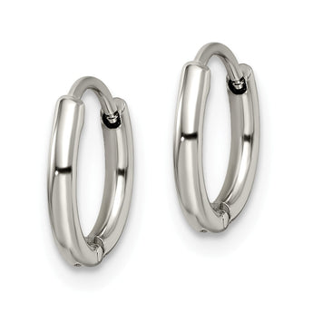 Stainless Steel Polished 1.6mm Hinged Hoop Earrings