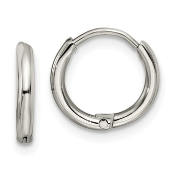 Stainless Steel Polished 1.6mm Hinged Hoop Earrings