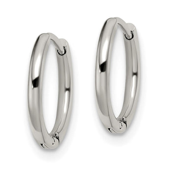 Stainless Steel Polished 1.6mm Hinged Hoop Earrings