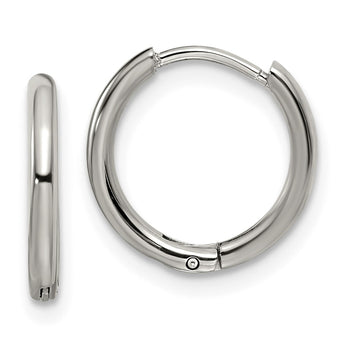 Stainless Steel Polished 1.6mm Hinged Hoop Earrings