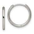 Stainless Steel Polished 1.6mm Hinged Hoop Earrings