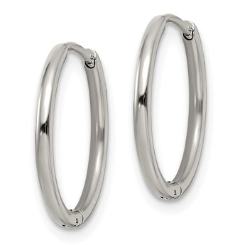 Stainless Steel Polished 1.6mm Hinged Hoop Earrings