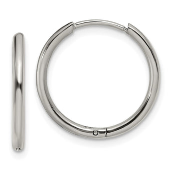 Stainless Steel Polished 1.6mm Hinged Hoop Earrings