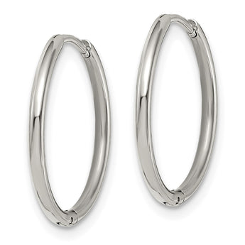 Stainless Steel Polished 1.6mm Hinged Hoop Earrings