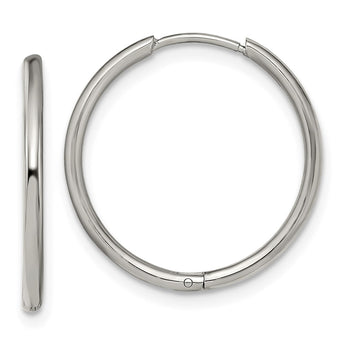 Stainless Steel Polished 1.6mm Hinged Hoop Earrings