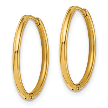 Stainless Steel Polished Yellow IP-plated 1.6mm Hinged Hoop Earrings