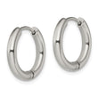 Stainless Steel Polished 3mm Hinged Hoop Earrings