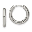 Stainless Steel Polished 3mm Hinged Hoop Earrings