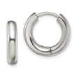 Stainless Steel Polished 3.5mm Hinged Hoop Earrings