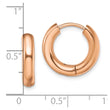 Stainless Steel Polished Rose IP-plated 3.5mm Hinged Hoop Earrings