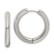 Stainless Steel Polished 4mm Hinged Hoop Earrings