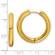 Stainless Steel Polished Yellow IP-plated 4mm Hinged Hoop Earrings