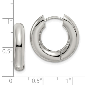 Stainless Steel Polished 5mm Hinged Hoop Earrings