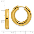 Stainless Steel Polished Yellow IP-plated 5mm Hinged Hoop Earrings