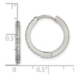 Stainless Steel Polished with Preciosa Crystal 2mm Hinged Hoop Earrings