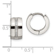 Stainless Steel Polished with Preciosa Crystal 7mm Hinged Hoop Earrings