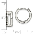 Stainless Steel Polished 6.50mm Huggie Hinged Hoop Earrings